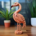 Ornate Wooden Flamingo Statue: A Symbol Of Environmental Awareness And Indian Pop Culture