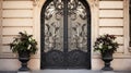 ornate wrought iron door Royalty Free Stock Photo