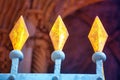 Ornate wrought iron gate spears Royalty Free Stock Photo