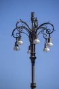 Ornate Iron Lamppost with Blue Sky