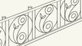Ornate Wrought Iron Railing Pattern: Classic Design, vector design Generative AI Royalty Free Stock Photo