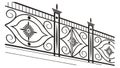 Ornate Wrought Iron Railing with Round Inserts, vector design Generative AI Royalty Free Stock Photo