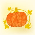 Ornated pumpkin, stylized Halloween card Royalty Free Stock Photo