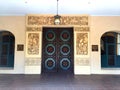 Ornately carved vintage door in Balboa Park