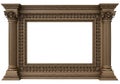 An ornately decorated, classic architectural frame featuring two Royalty Free Stock Photo