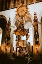 Ornately decorated interior of the Church of Our Lady. Bruges, Belgium. Royalty Free Stock Photo