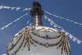 Buddhist Stupa and prayer flags