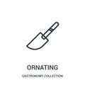 ornating icon vector from gastronomy collection collection. Thin line ornating outline icon vector illustration Royalty Free Stock Photo