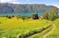 Ornes village on fjords Royalty Free Stock Photo
