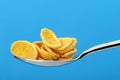 ÃÂ¡ornflakes. A dry breakfast in a spoon. Royalty Free Stock Photo