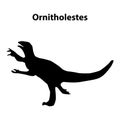 Ornitholestes dinosaur silhouette Royalty Free Stock Photo