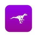 Ornithopod dinosaur icon digital purple