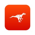 Ornithopod dinosaur icon digital red