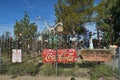 Oro Grande, California, USA, April 17, 2017: Bottle Tree Ranch view on historical route 66