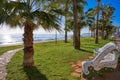 Oropesa de Mar beach mosaic bench park Royalty Free Stock Photo