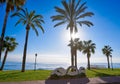 Oropesa de Mar beach mosaic bench park Royalty Free Stock Photo