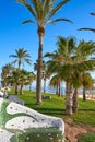 Oropesa de Mar beach mosaic bench park Royalty Free Stock Photo