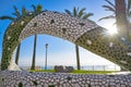 Oropesa de Mar beach mosaic bench park Royalty Free Stock Photo