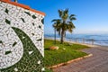 Oropesa de Mar beach mosaic tiles park Royalty Free Stock Photo