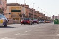 OROPESA DEL MAR, SPAIN - JANUARY 31, 2018: Support cars on the bike race in La Vuelta on January 31, 2018 in Oropesa Del Royalty Free Stock Photo