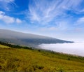 Orotava valley with sea of clouds in Tenerife mountain Royalty Free Stock Photo