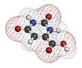 Orotic acid molecule. 3D rendering. Atoms are represented as spheres with conventional color coding: hydrogen white, carbon .