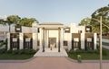Orphan Hostel 3D rendering - Exterior design using Lumion Ã¢â¬â Front elevation