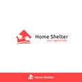 Orphanage orphan home shelter vector logo. people, kids care or homeless care organization charity, community helping each other. Royalty Free Stock Photo