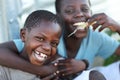 Orphans in an orphan boarding school on Mfangano Island, Kenya. Royalty Free Stock Photo