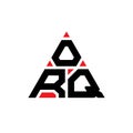ORQ triangle letter logo design with triangle shape. ORQ triangle logo design monogram. ORQ triangle vector logo template with red Royalty Free Stock Photo