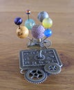 Orrery steampunk art small sculpture for dolls house.