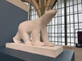 Sculpture white bear by Pompon at the Orsay Museum in Paris, France