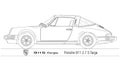 Orsche 911 S Targa silhouette, vector illustration