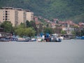 Pier in Orsova at Danube river, Romania