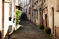 Narrow street in Orta San Giulio, descending to the Orta Lake Royalty Free Stock Photo
