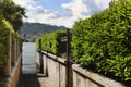 Narrow street in Orta San Giulio, descending to the Orta Lake Royalty Free Stock Photo