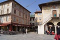 Orta San Giulio Italy: historic buildings in piazza Motta