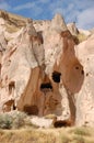 Ortahisar cave city in Cappadocia - Landscape, Turkey Royalty Free Stock Photo