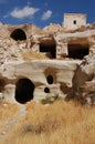 Ortahisar cave city in Cappadocia - Landscape, Turkey Royalty Free Stock Photo