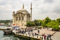 Ortakoy mosque and square in istanbul.general view from ortakoy with bosporus and historical