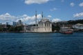 Ortakoy Mosque in Besiktas Istanbul Turkey against a cloudy blue sky Royalty Free Stock Photo