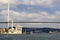 Ortakoy mosque and bosphorus bridge in istanbul Royalty Free Stock Photo