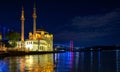 Ortakoy mosque is one of the primary places to be seen in Istanbul. Turkey Royalty Free Stock Photo