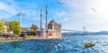 The Ortakoy Mosque panorama, beautiful sea view, Istanbul Royalty Free Stock Photo