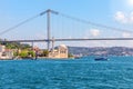 Ortakoy Mosque under the Bosphorus Bridge, Istanbul, Turkey Royalty Free Stock Photo