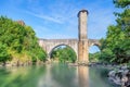 Old stone roman bridge in Orthez, France Royalty Free Stock Photo