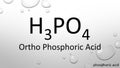 Ortho phosphoric acid carbonate chemical formula on waterdrop background