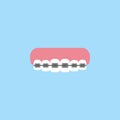 Orthodontic braces flat icon