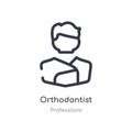 orthodontist outline icon. isolated line vector illustration from professions collection. editable thin stroke orthodontist icon