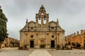 Orthodox Arkadi Monastery, Crete, Greece. Venetian baroque church in the centre of the courtyard at Moni Arkadiou.National symbol